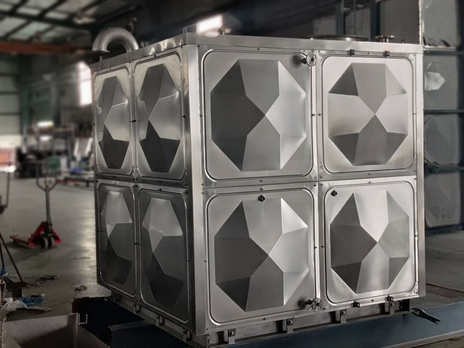 8KL stainless steel water storage panel tank designed by Beltecno