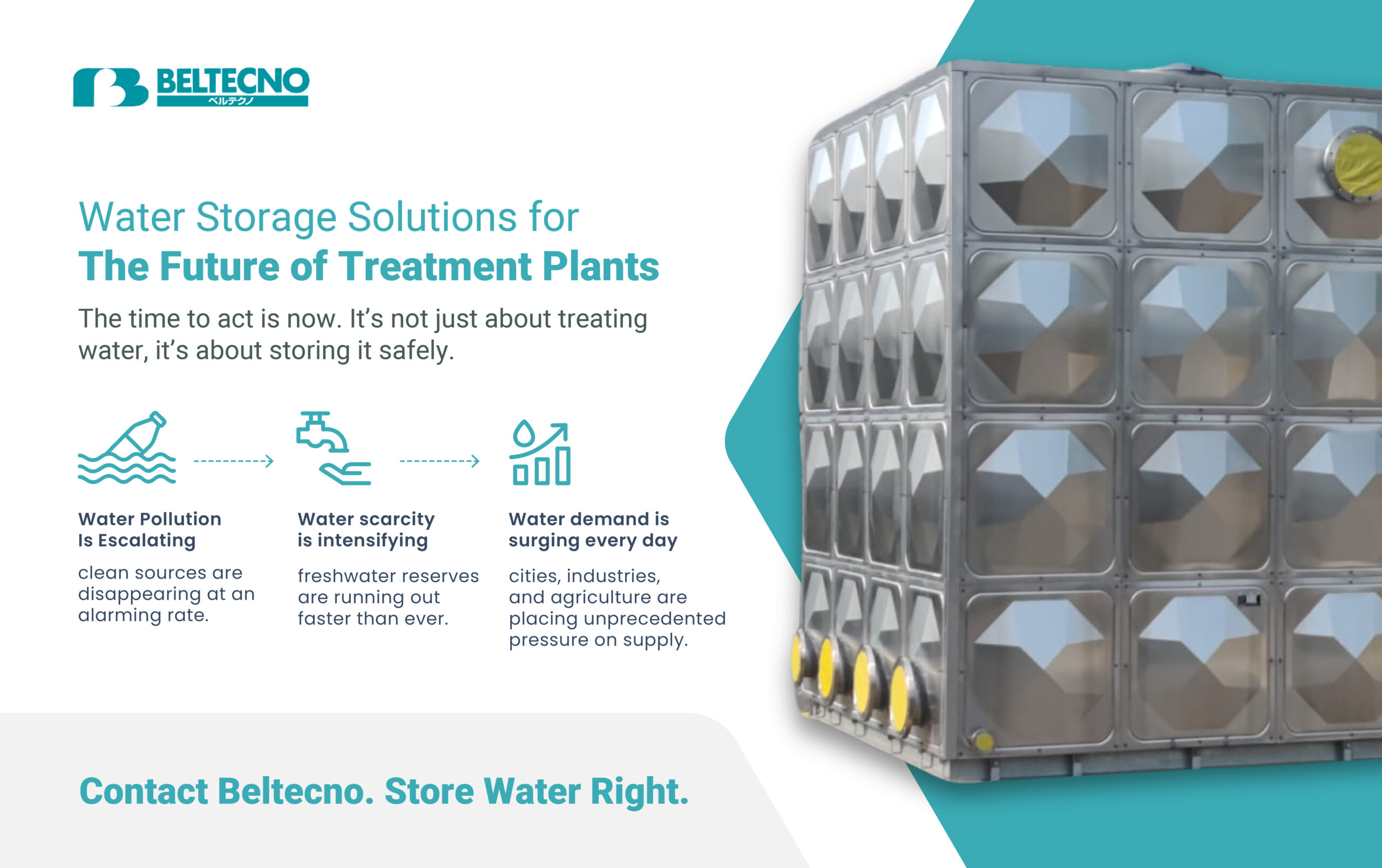 Beltecno Stainless Steel Tanks for your Water Treatment Plant Project